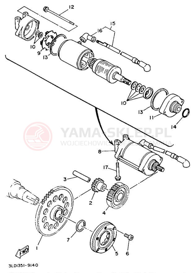 Schemat "rozrusznik" do Yamaha TDM850 TDM850E/TDM850EC