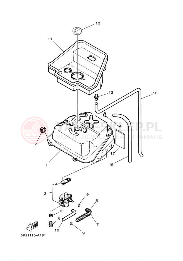 Schemat "zbiornik paliwa" do Yamaha ZUMA YW50ZY/YW50ZB