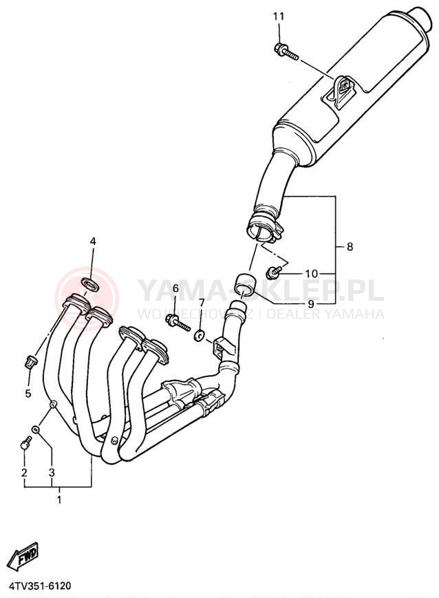 Schemat "Wydech końcowy" do Yamaha YZF600RK/YZF600RKC