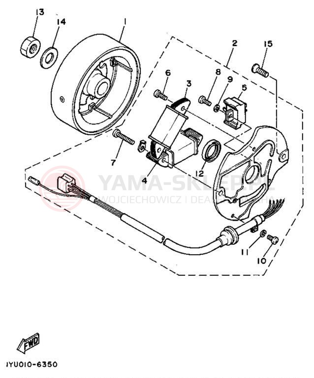 Schemat "prądnica" do Yamaha SH50B