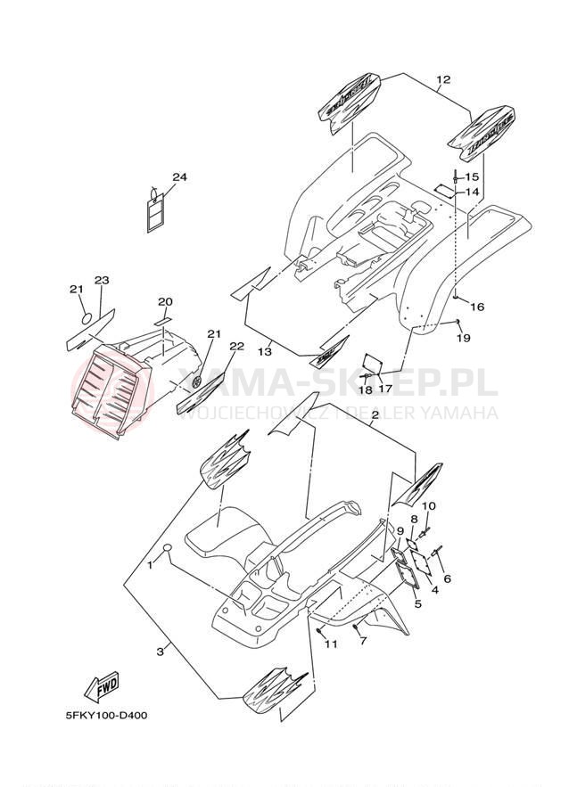 Schemat "naklejki" do Yamaha BANSHEE SE YFZ350SET