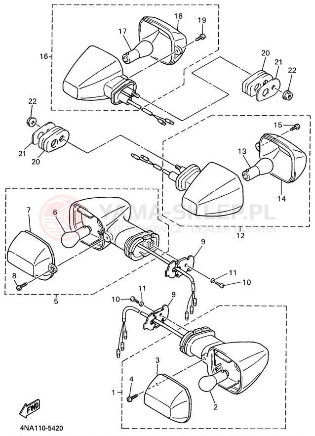 Schemat "kierunkowskazy" do Yamaha YZF600RK/YZF600RKC