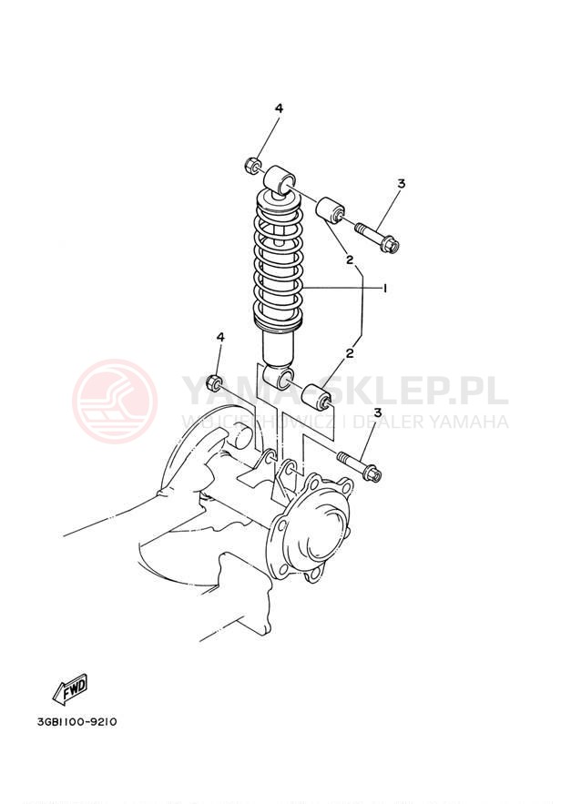 Schemat "zawieszenie tył" do Yamaha GRIZZLY 80 YFM80GV