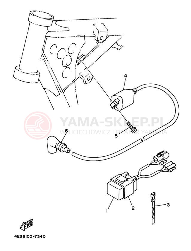 Schemat "układ elektryczny" do Yamaha YZ80 YZ80J1