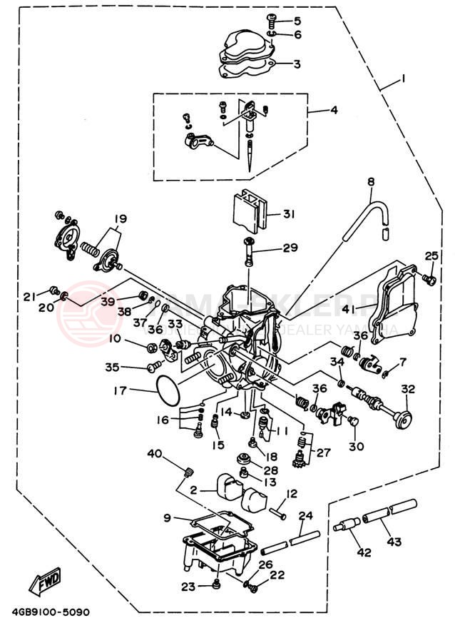 Schemat "Gaźnik" do Yamaha WARRIOR YFM350XG_M