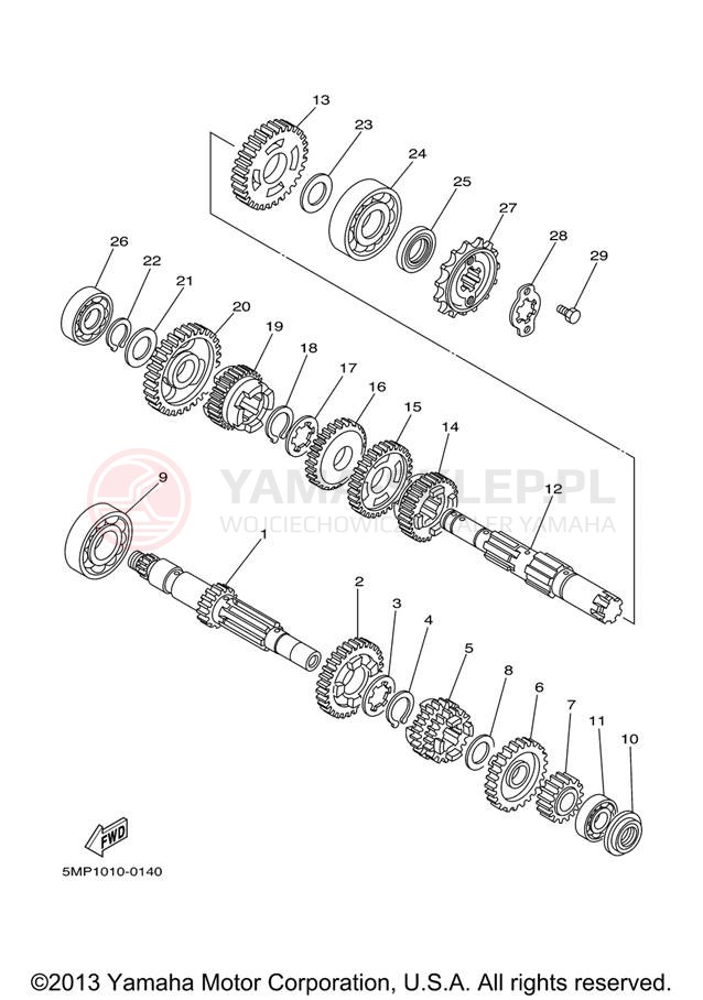 Schemat "Skrzynia biegów " do Yamaha XT225 XT225V/XT225VC