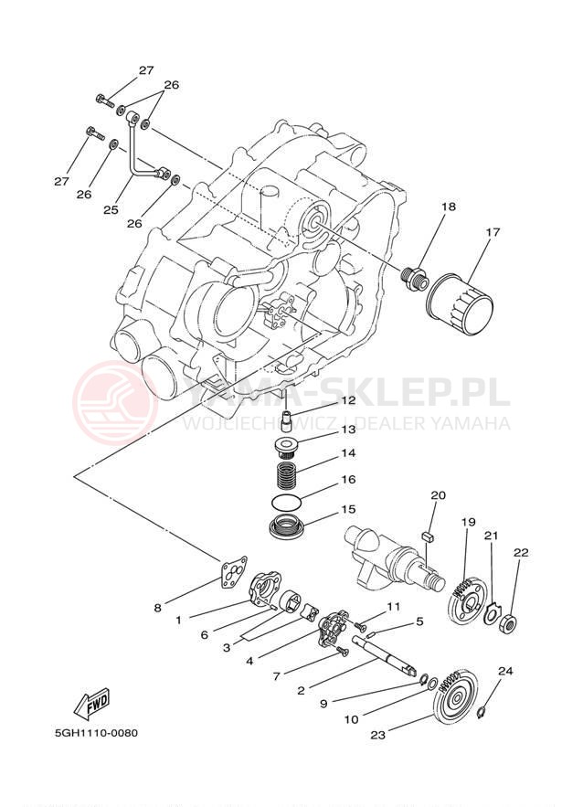 Schemat "Pompa olejowa" do Yamaha KODIAK 400 4WD YFM4FAT