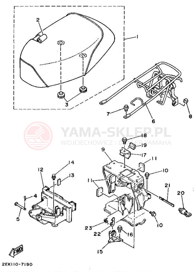 Schemat "Siedzenie - stelaż" do Yamaha SH50MA/SH50A