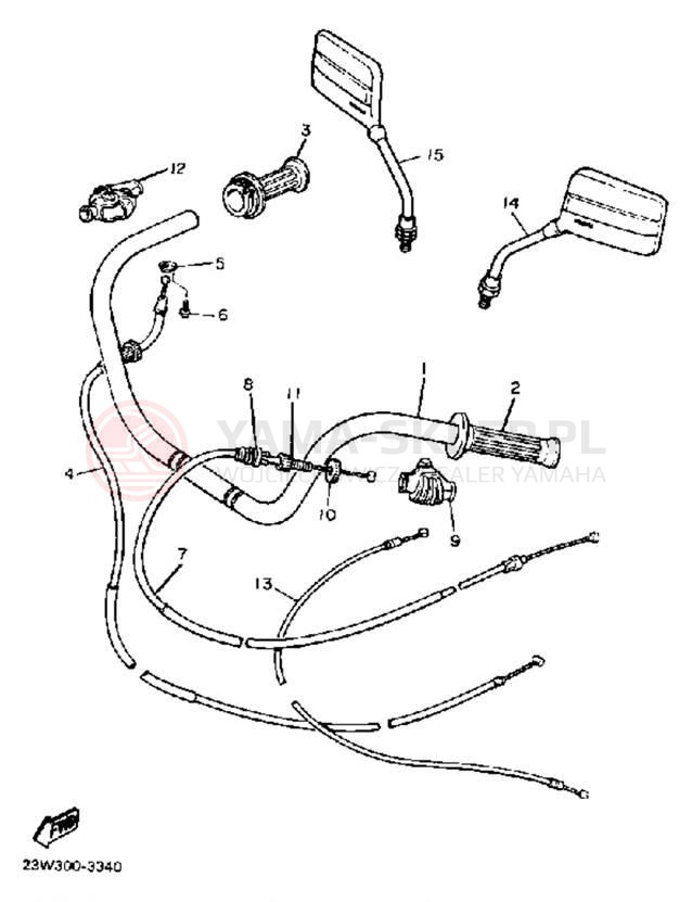 Schemat "Kierownica i osprzęt" do Yamaha XV920K