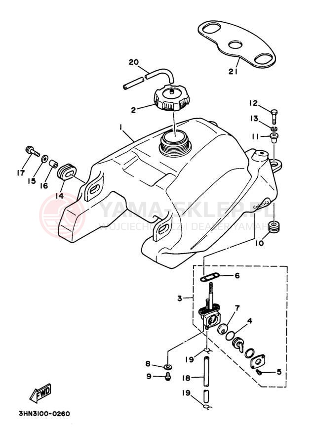 Schemat "zbiornik paliwa" do Yamaha YFM350FWJ_MNH
