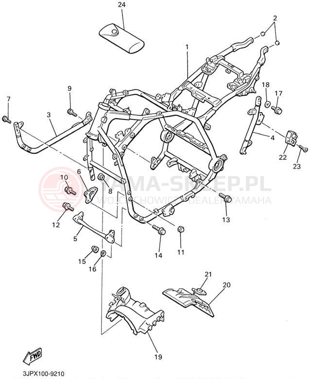 Schemat "rama" do Yamaha V-MAX VMX1200P/VMX1200PC