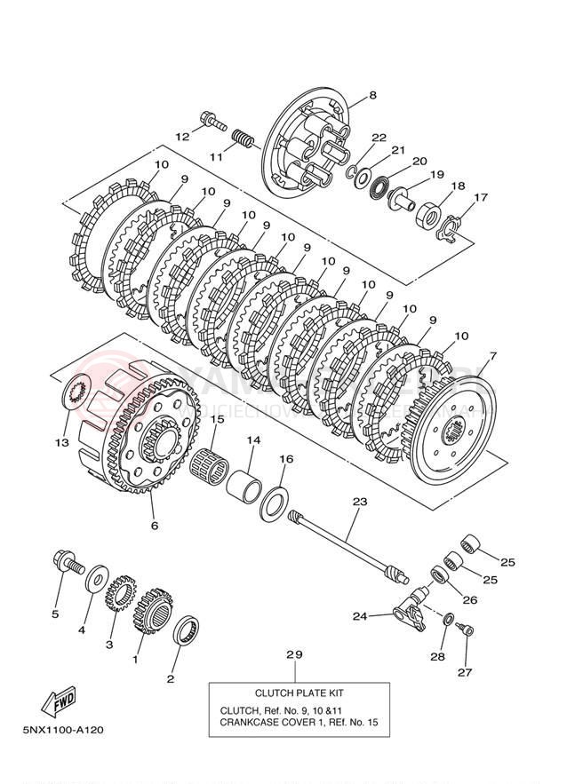 Schemat "sprzęgło" do Yamaha YZ250 YZ250S1
