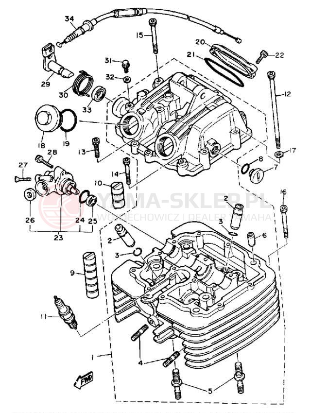 Schemat "głowica" do Yamaha SRX600S/SRX600SC