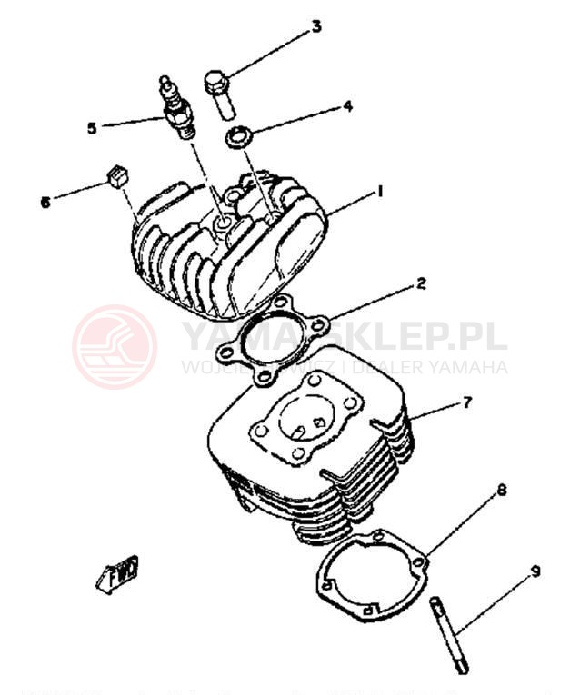 Schemat "głowica" do Yamaha DT100J
