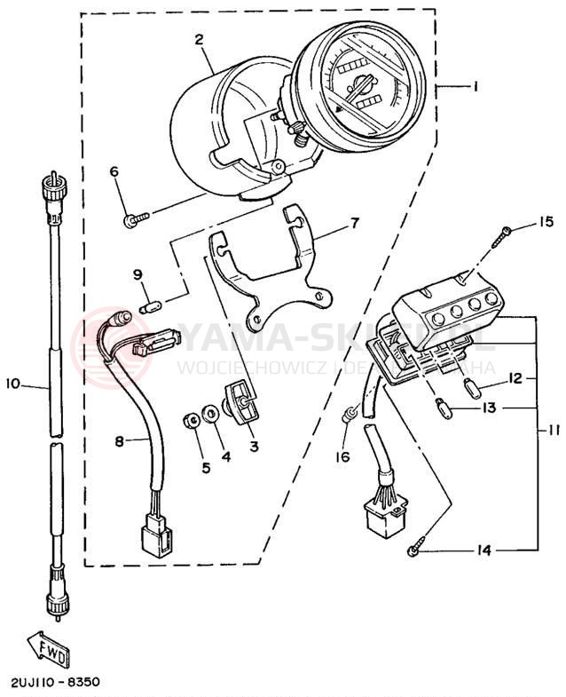 Schemat "licznik" do Yamaha VIRAGO 250 XV250G/XV250GC