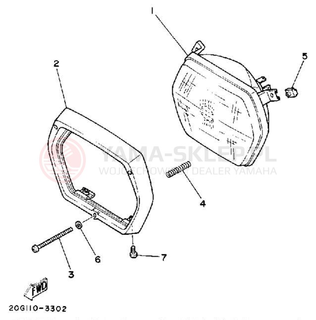Schemat "Lampa przód" do Yamaha RIVA 50 CA50S