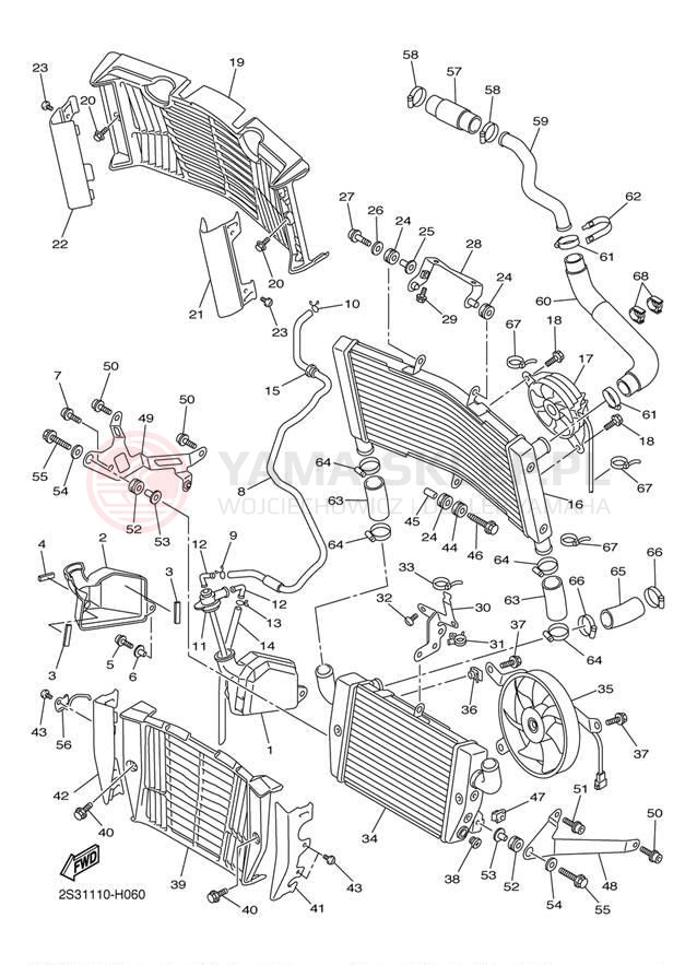 Schemat "Układ chlodzenia" do Yamaha V MAX VMX17YB/VMX17YCB