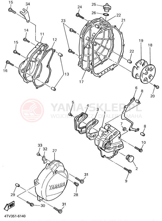Schemat "Pokrywa silnika" do Yamaha YZF600R YZF600RRC/YZF600RR