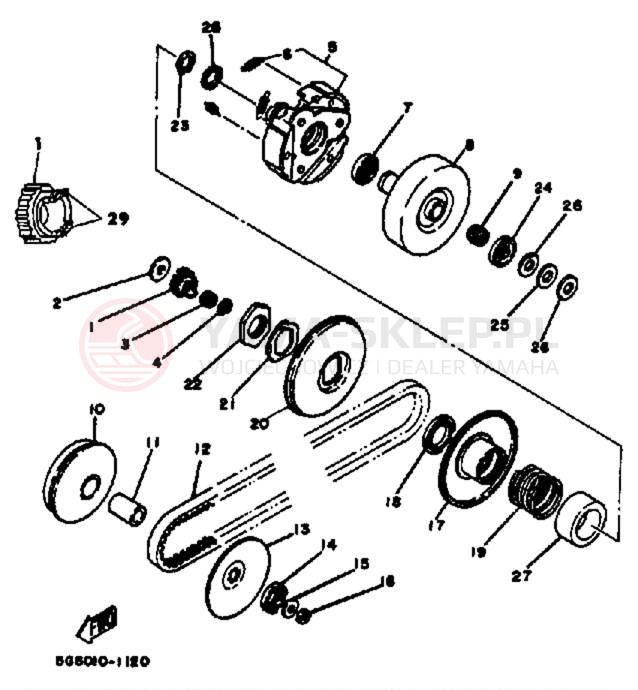 Schemat "sprzęgło" do Yamaha CV80L