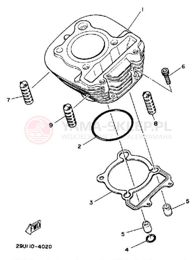 Schemat "cylinder" do Yamaha MOTO-4 YFM250A