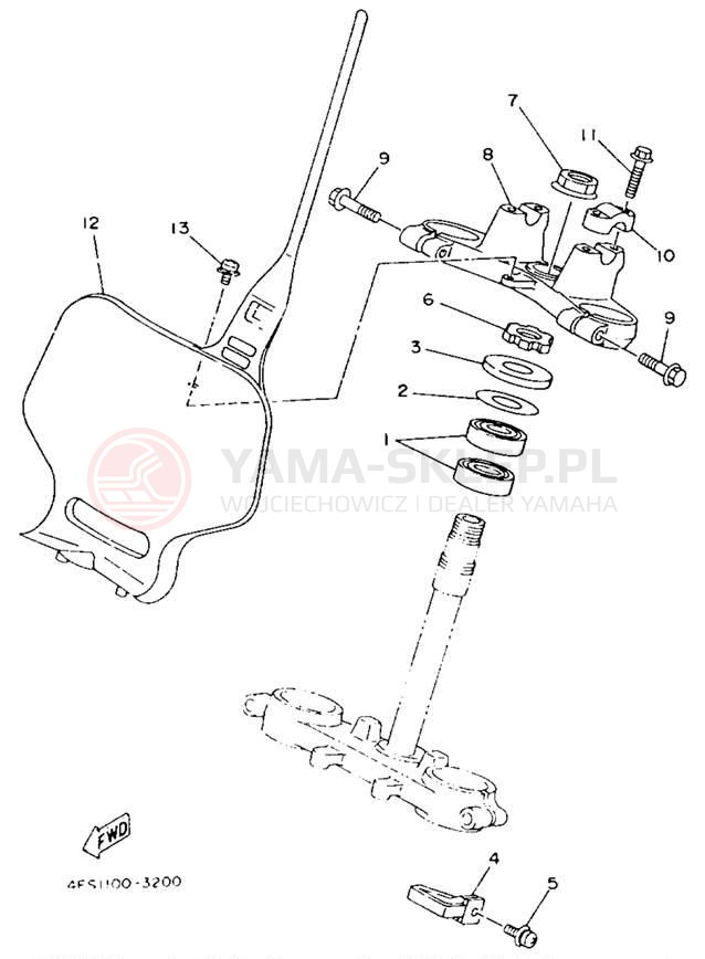 Schemat "Półki zawieszenia" do Yamaha YZ80E1