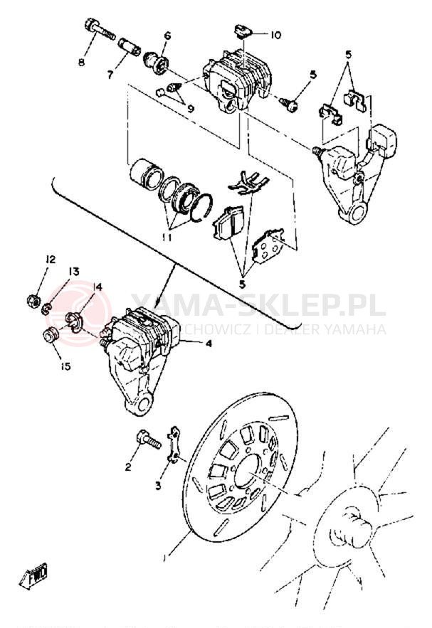 Schemat "Zacisk hamulcowy tylny" do Yamaha XS1100SG
