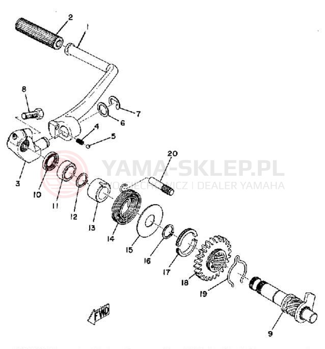 Schemat "kopniak" do Yamaha MX125A