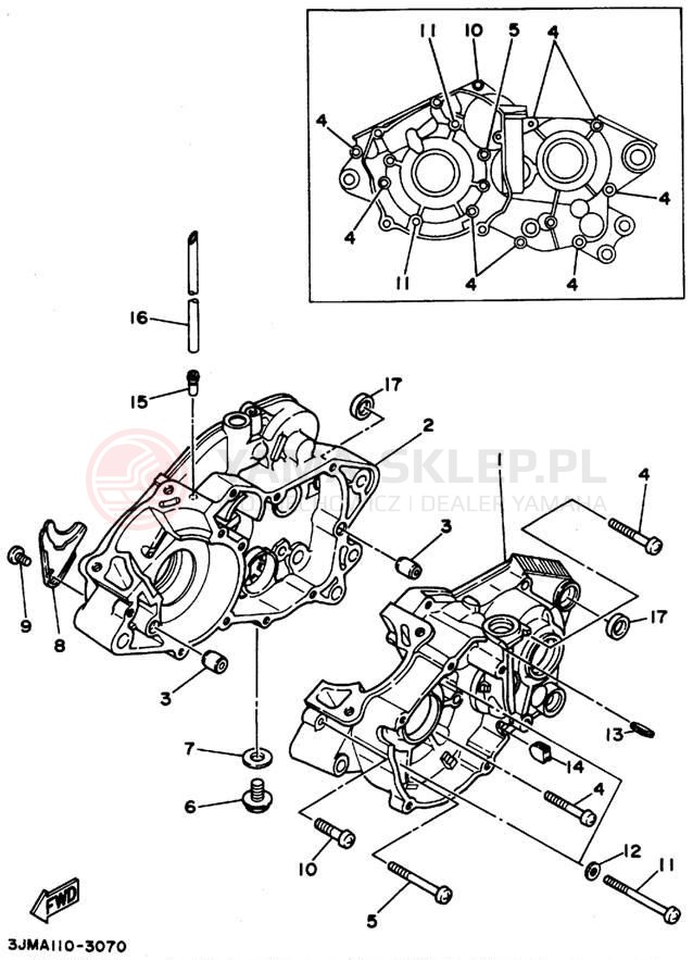 Schemat "Obudowa silnika" do Yamaha BLASTER YFS200F_MN