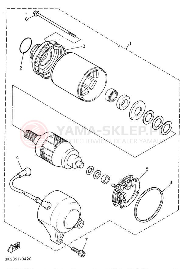 Schemat "rozrusznik" do Yamaha YZF750RKC/YZF750RK