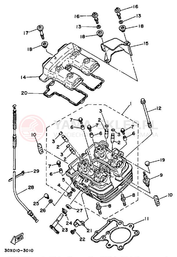 Schemat "głowica" do Yamaha XT250LC/XT250L