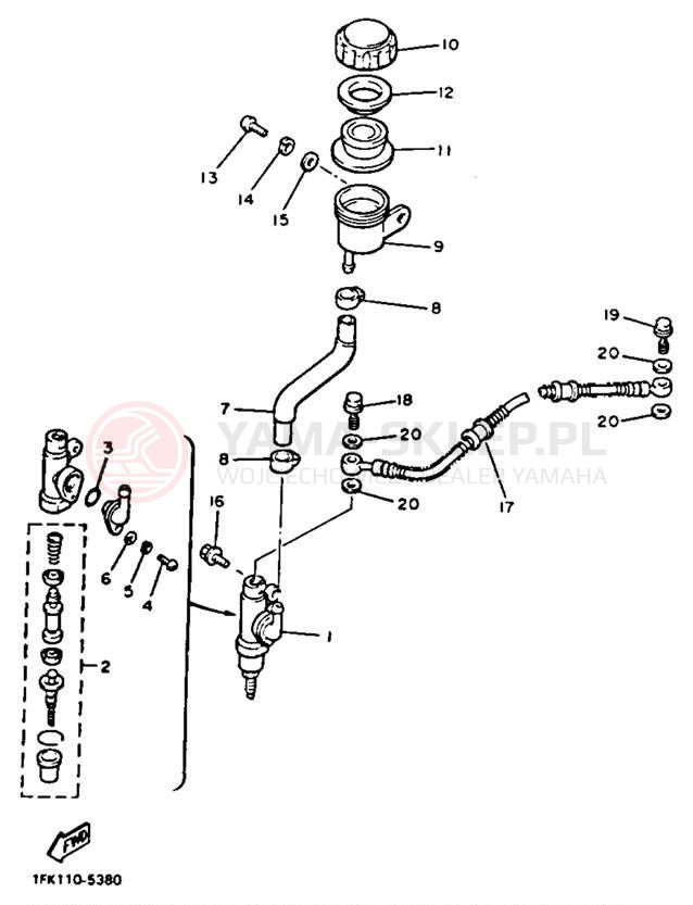 Schemat "Pompa hamulcowa tył" do Yamaha V-MAX 1200 VMX12D/VMX12DC