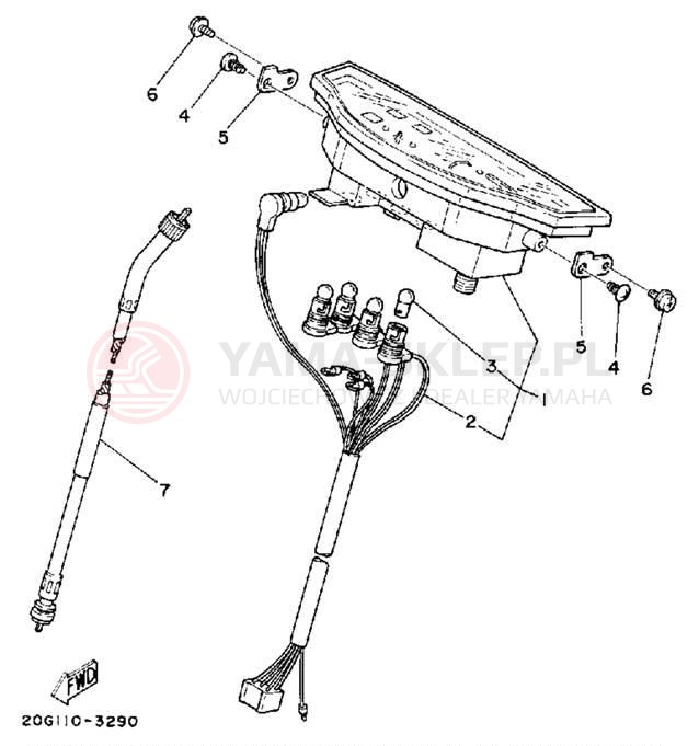 Schemat "licznik" do Yamaha RIVA 50 CA50S