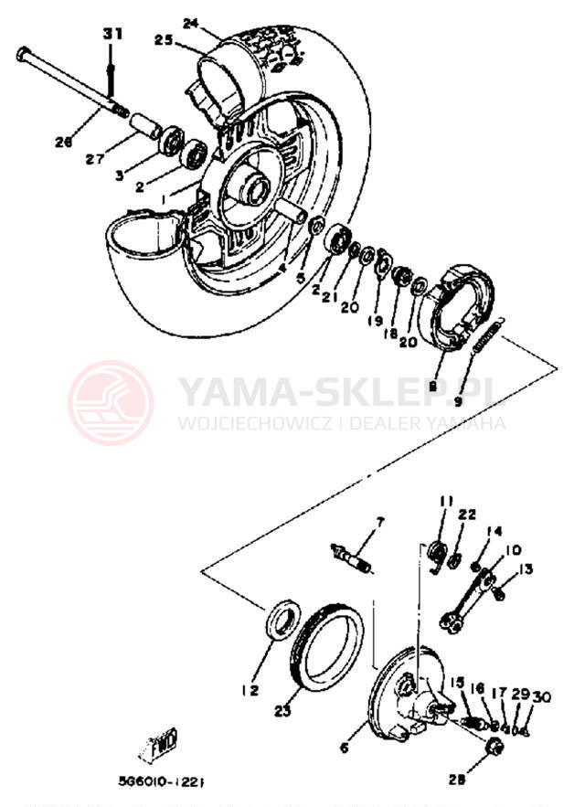Schemat "Koło przód" do Yamaha CV80K