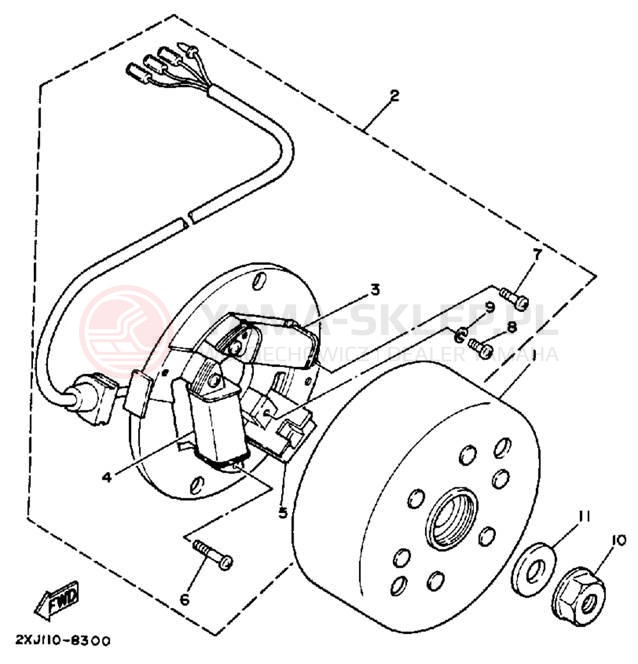 Schemat "prądnica" do Yamaha BLASTER YFS200U