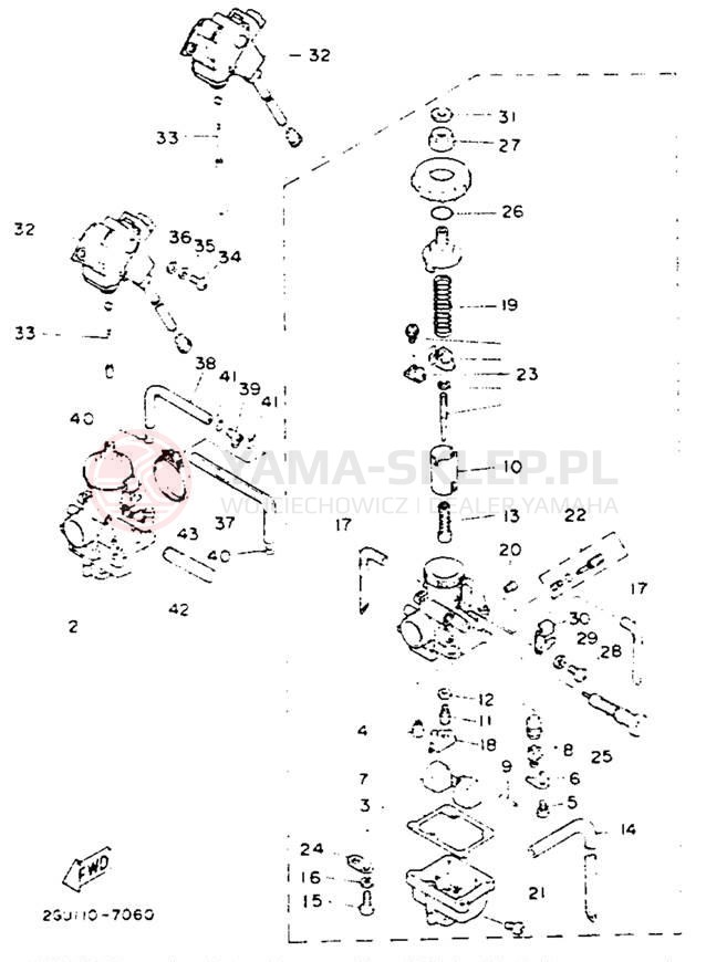 Schemat "Gaźnik" do Yamaha BANSHEE YFZ350E_MN