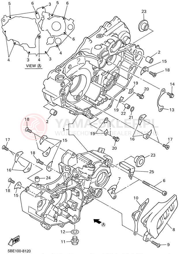 Schemat "Obudowa silnika" do Yamaha YZ426 YZ426FN