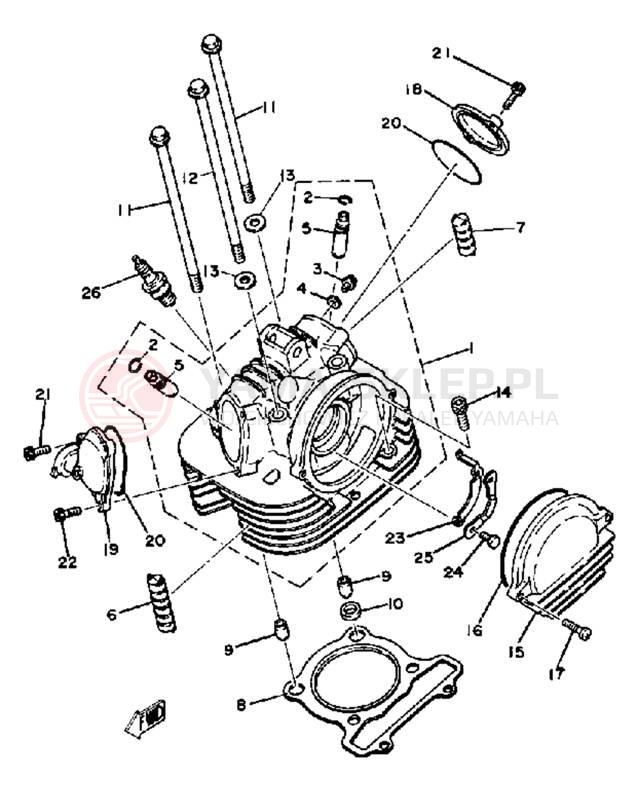 Schemat "głowica" do Yamaha TT250H
