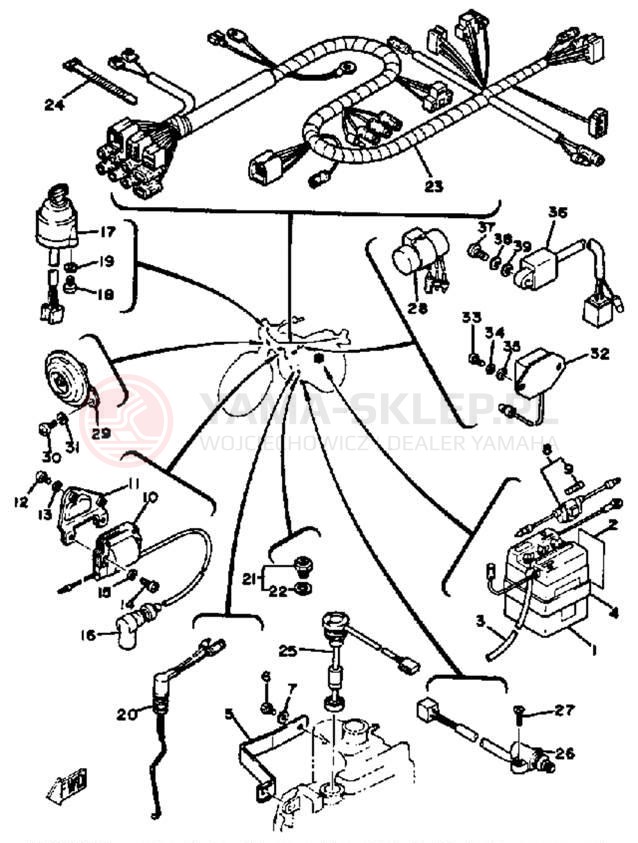 Schemat "układ elektryczny" do Yamaha DT100J