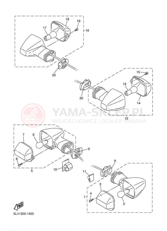 Schemat "kierunkowskazy" do Yamaha FZ-1 FZS1S/FZS1SC