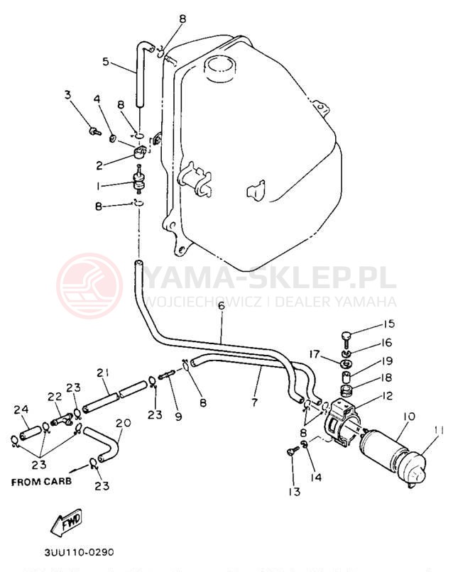 Schemat "zbiornik paliwa" do Yamaha FZR600RBC