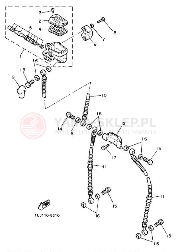Schemat "Pompa hamulcowa przednia" do Yamaha RADIAN YX600UC/YX600U