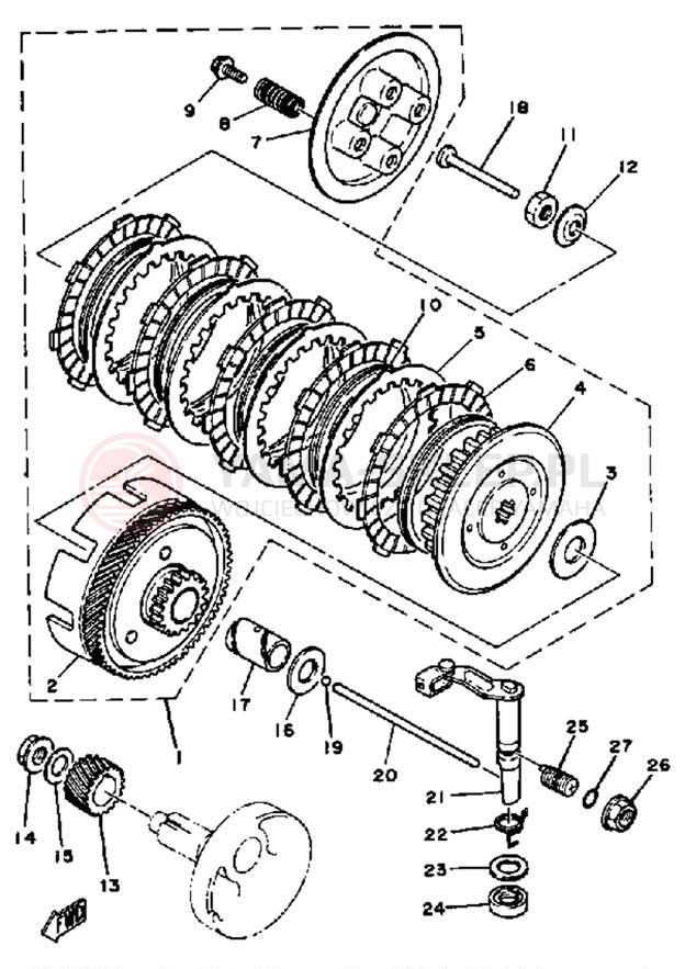 Schemat "sprzęgło" do Yamaha DT100J