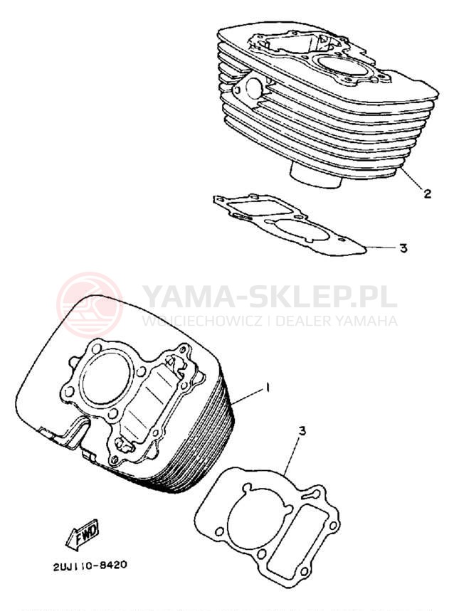 Schemat "cylinder" do Yamaha ROUTE 66 XV250UC/XV250U