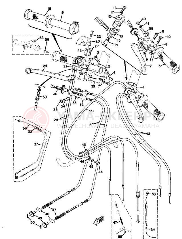 Schemat "Kierownica i osprzęt" do Yamaha TR2 TR2B TR2B