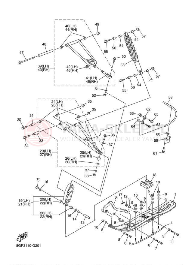 Schemat "płozy" do Yamaha PHAZER MTX PZ50MTBW