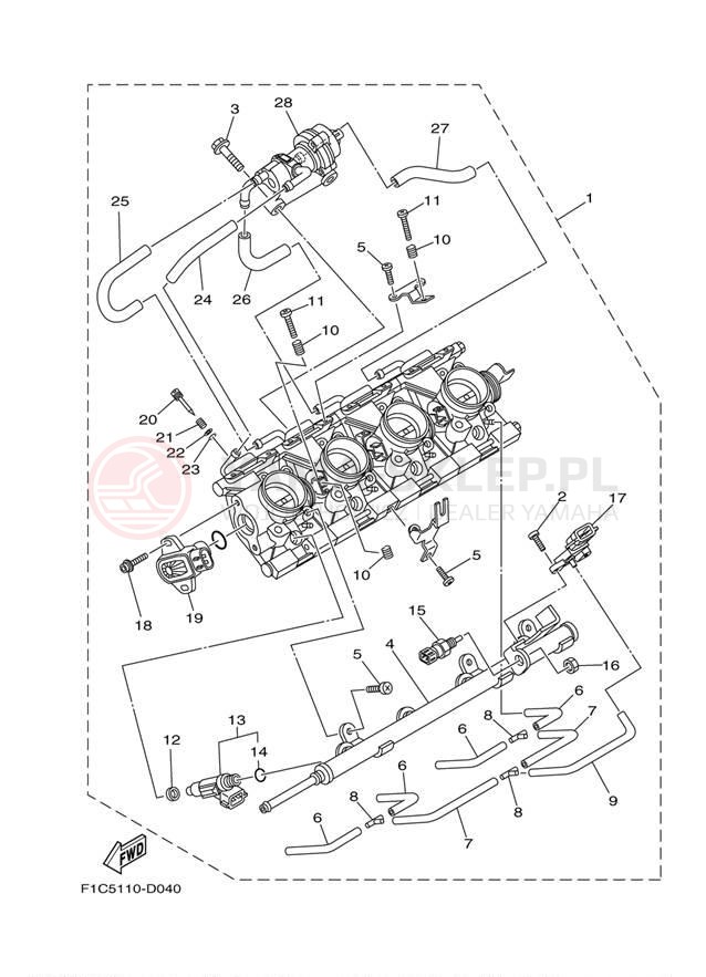 Schemat "Układ wtryskowy" do Yamaha 232 LIMITED S SXT1100GLH