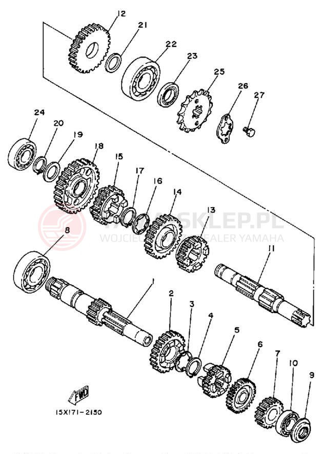 Schemat "Skrzynia biegów " do Yamaha BIG WHEEL ELEC START BW200ES