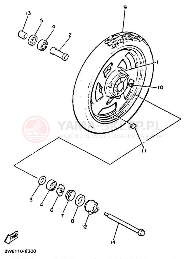 Schemat "Koło przód" do Yamaha V-MAX 1200 VMX12D/VMX12DC