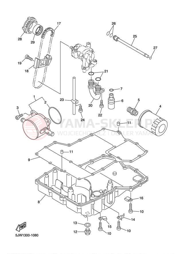 Schemat "Chłodnica oleju" do Yamaha FJR1300 FJR13T/FJR13TC