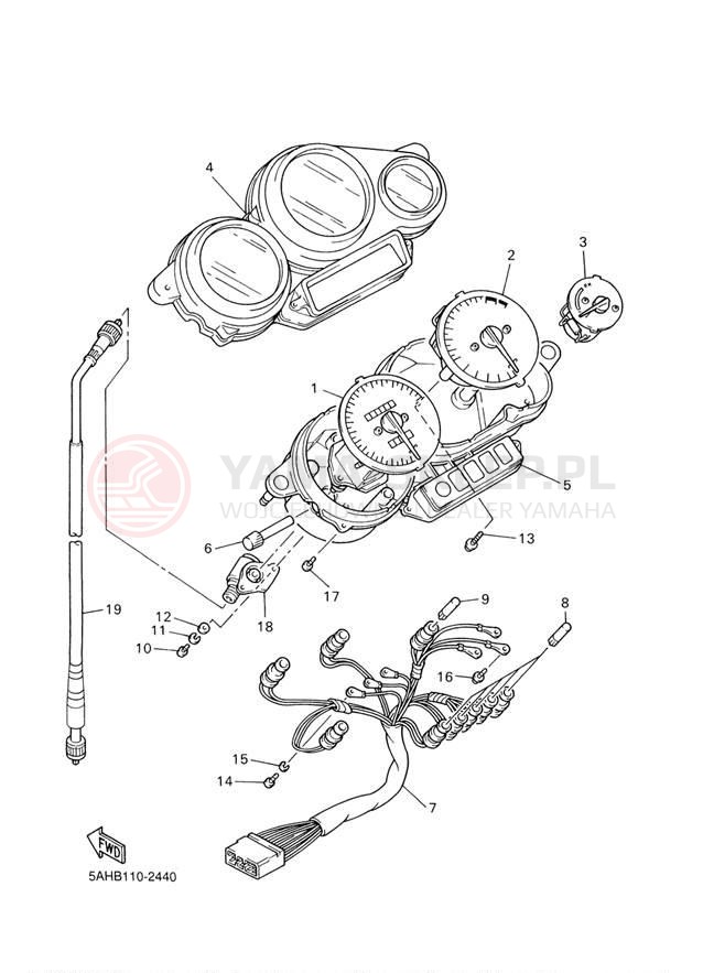 Schemat "licznik" do Yamaha YZF600R YZF600RRC/YZF600RR